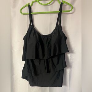 Black Women's Layered bathing suit Top. Size 14